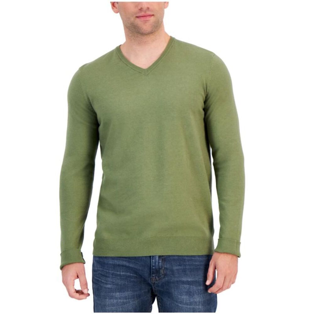 Alfani Mens Solid V Neck Pullover Sweater, NWT